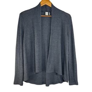 Paper Crane Cardigan Women's Size S Gray Waffle Knit
